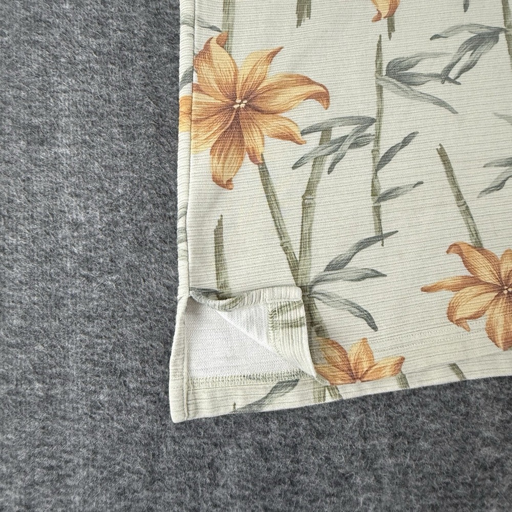 Tommy Bahama Polo Shirt Mens XL Silk Blend Hawaiian Floral Bamboo Beige - Picture 5 of 13